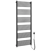 METRO-E Električni kopalniški radiator, raven, 600x1620 mm, 800 W, črna mat - Črna mat barva - 600x1620 mm - Sapho - METRO-E - 24 - Jeklo - Oblika H - Oblika H - 600 - 1620 - 800 - 14