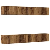 Vidaxl 4-delni komplet stenskih TV omaric iz starega lesa 100x30x30 cm