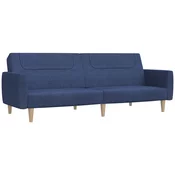 MAISON CHIC kavč - Sofa - Kanape dvosed z ležiščem modro blago, (21726846)