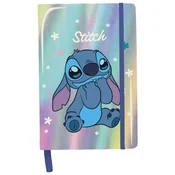 shumee Holografski zvezek Stitch Stitch za deklice z elastiko A5