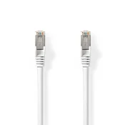 Nedis Omrežni kabel Cat 8.1 | S/FTP | RJ45 moški | RJ45 moški | 0,15 m | Okrogla | LSZH | Bela | ovojnica