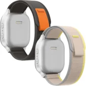 shumee 2x PAŠEK ZA APPLE WATCH 1/2/3/4/5/6/7/8/9/SE 38/40/41mm SIVO KREM NAJLON