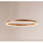 Lucande LED-visoka svetilka Thelma, oreh/siva, O 70 cm - Dnevna soba/jedilnica - Sodobni - Temno leseno, sivo, belo - Plastika