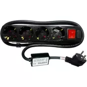 Strujni razdjelnik Sono - 4K? 1.5, 3 uticnice, 1.5 m, crni