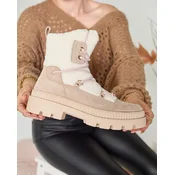 Resti Light brown womens trapper boots with sheepskin Getatsa