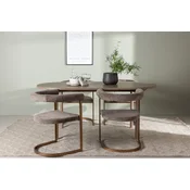 Venture Design Jedilna miza in komplet stolov 180x90x75 cm rjava