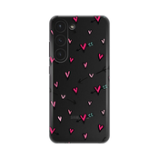 Ovitek Print za Samsung Galaxy S23 My Print Cover, Skin Heart Pattern, pink in prozorna