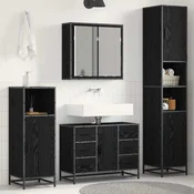 vidaXL Komplet pohištva za kopalnico 3 pcs Črni hrast 80 x 33 x 60 cm