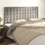 Uzglavlje svijetlosivo 180x5x118/128 cm baršunasto