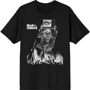 Iron Maiden Majica Est. 1975 Holy Smoke Flames Crop Unisex Black XL