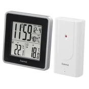 Hama - Meteorološka stanica s LCD zaslonom i budilicom 2xAA crna/siva