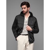 Ombre Lightweight colorful mens sports jacket with fleece - brown and navy blue