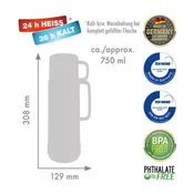 Steklenična termo posoda ROTPUNKT, 0.75 L, bela-rumena