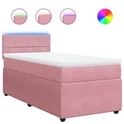 Vidaxl Box spring postelja z vzmetnico roza 100x200 cm žamet