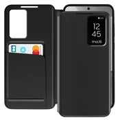 AVIZAR Usnjeno ohišje za Galaxy S25 in S24 Display Window Card Holder, Črna, (5000012166)