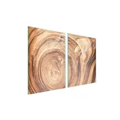 shumee Steklena zaščitna plošča za štedilnik 2x45x52 Les