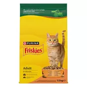 Friskies Adult suha hrana za mačke, piščanec in zelenjava, 4 x 1,5kg