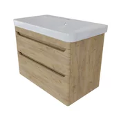 KOPALNIŠKA OMARICA Z UMIVALNIKOM LINEA ELEGANT GOLD OAK 80cm | Topdom