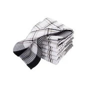 Set of 4 kitchen towels, cotton, 50x70 cm, Honey Waffle, Black - Tis