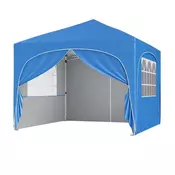 Northix 3x3 m pop-up šotor z baldahinom, 4 odstranljive stene, moder
