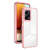 Hibridni ovitek Crystal Bumper z vgrajeno zaščito zadnje kamere za Xiaomi Redmi 13C 5G - metallic pink