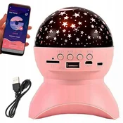Verkgroup LED RGB aku. projektor zvočnik USB SD bluetooth menjava projekcij roza
