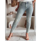 Spodnie damskie jeansowe skinny ze zdobieniem GLAMSKIN niebieskie Dstreet
