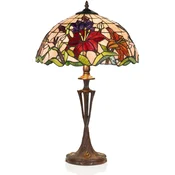 Casa Padrino luxury Tiffany table lamp lamp multicolored/brown A� 40 x H. 60 cm - Round Tiffany desk lamp - Luxury interior - Luxury lights - Tiffany lights