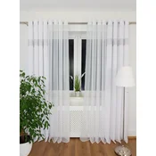 shumee Zavesa z očesci, okrašena s cirkoni - bela