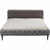 Meblo Trade Krevet Desire Velvet Silver Grey 200x200 cm 217x228x100h cm