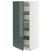 METOD / MAXIMERA Visoki element s fiokama, bela/Kallarp tamna sivozelena visokog sjaja, 60x60x140 cm