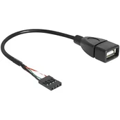 Delock USB 2.0 priključni kabel [1x USB 2.0 vtič interno. - 1x USB2.0 vtič] 0,20 m črn Delock