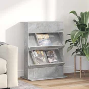 Polica za casopise s policom Betonski sivi 70 x 41 x 96 cm