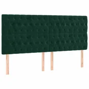 Vidaxl Vzglavje postelje temno zeleno 180x7x118/128 cm žametno