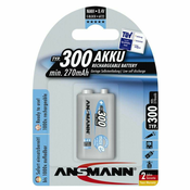 Ansmann maxE NiMH Akku 300 9V 270 mAhAnsmann maxE NiMH Akku 300 9V 270 mAh