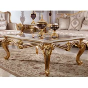 Casa Padrino luxury baroque coffee table white/brown/gold - Magnificent living room table in baroque style - Living room furniture baroque style - Baroque furniture - Baroque furnishings