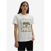 Cream Womens T-Shirt VANS Trippy Floral - Women