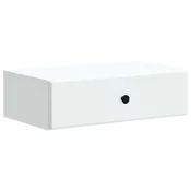 Vidaxl Stenska stranska miza Bela 59 x 34,5 x 17 cm Inženirski les