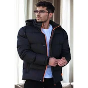 23453 Dewberry Removable Hood Faux Fur Lined Slim fit Jacket-BLACK