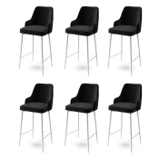 Hanah Home Set barskih stolica Enox, 6 komada, Crno-beli