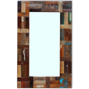 vidaXL Ogledalo iz Masivnega Predelanega Lesa 80x50 cm