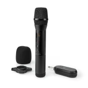Nedis Set brezžičnih mikrofonov | 20 kanalov | 1 mikrofon | Kardioid | 70 Hz - 13 kHz | 1000 ohmov | -95 dB | Nadzor glasnosti | Črna