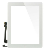 LCD zaslon in Home gumb s tesnili za iPad 4 - bel - visokokakovosten