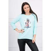 Blouse with Original mint print