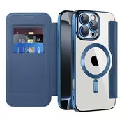Etui SmartMag Book z Magsafe tehnologijo in RFID denarnico za iPhone 16 Pro - blue