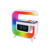 LTC Namizna RGB svetilka z brezžičnim polnilcem, Bluetooth, FM, budilka