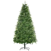 HOMCOM Umetno in negorljivo božično drevo za notranjo uporabo z 2056 vejami in kovinskim podstavkom iz PE in plastike ?124x228 cm zeleno