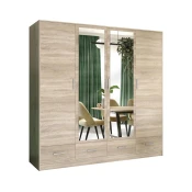 Garderobna omara z ogledalom SANNA 200x215 cm hrast sonoma