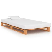 Vidaxl Posteljni okvir iz palet rjava trdna borovina 90x200 cm