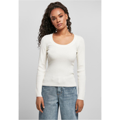 Womens sweater with a wide neckline whitesand